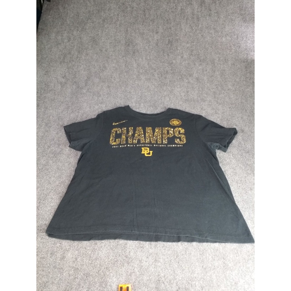 Nike Baylor University Shirt Mens L Black 2021 NCAA Basketball National Champs